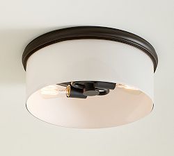 Everett Milk Glass Flush Mount (17")