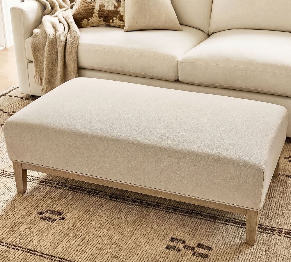 Edgewood Upholstered Ottoman by Pottery Barn