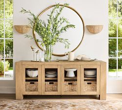 Bermuda Rattan Round Sconce (13")