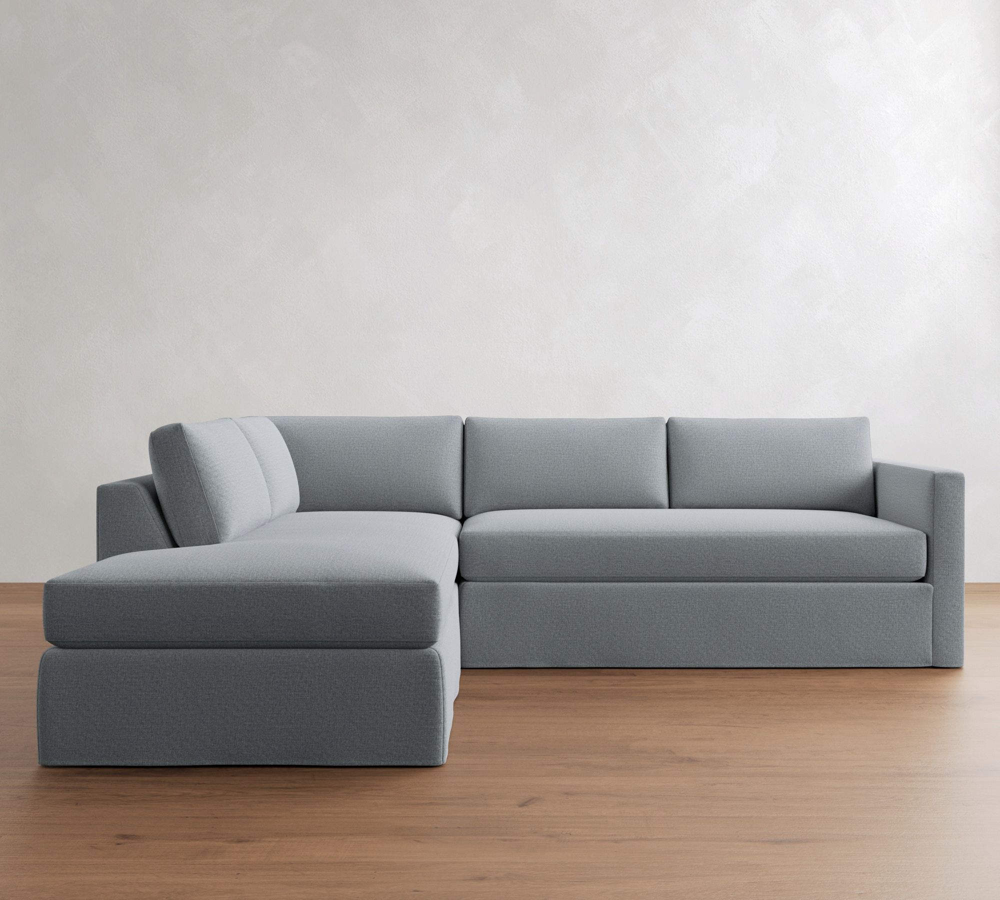 Carmel Slim Arm Slipcovered Return Bumper Sectional (110"&ndash;122")