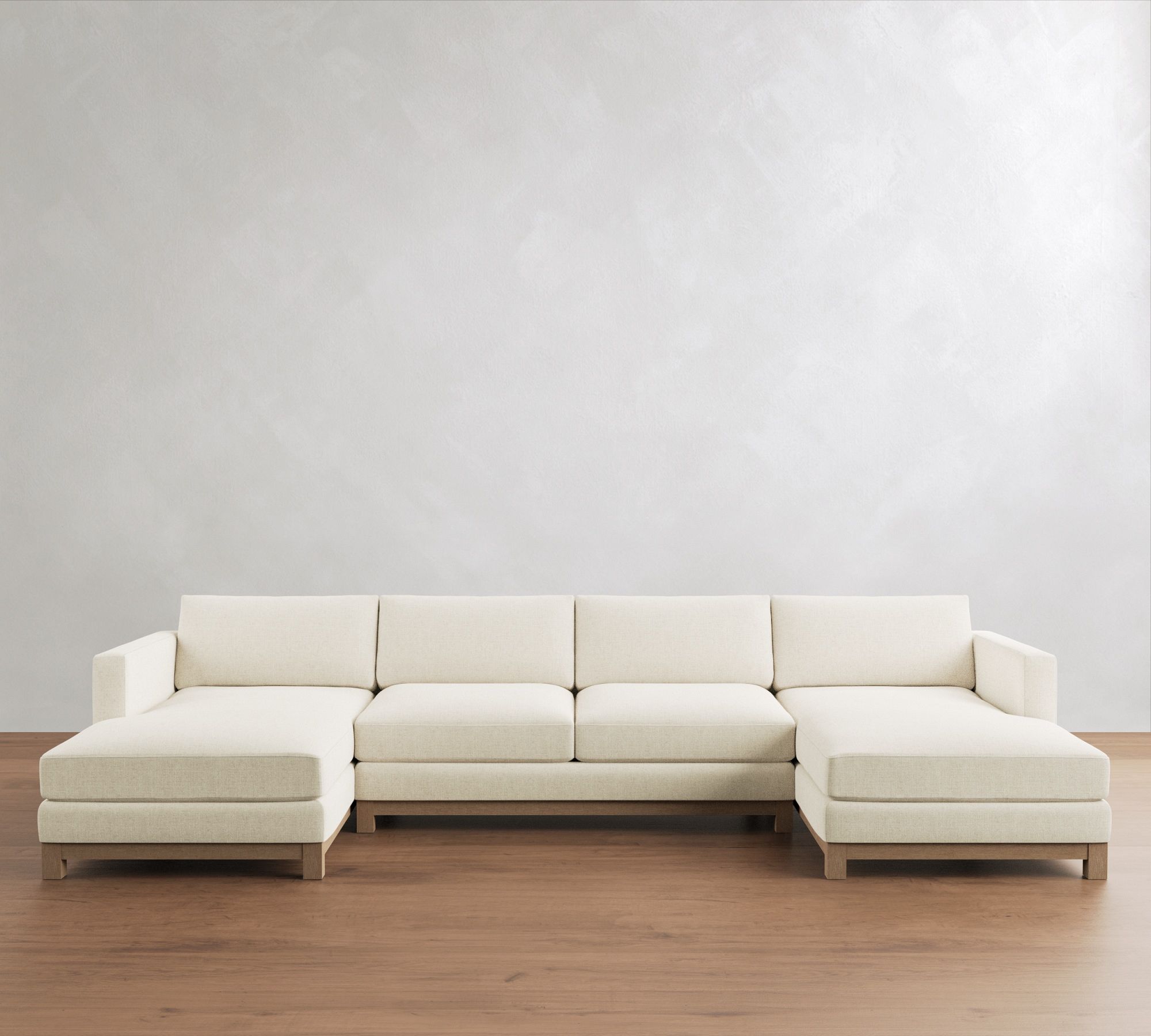 Jake Seadrift Wood Base Double Chaise Sectional (143"–163")