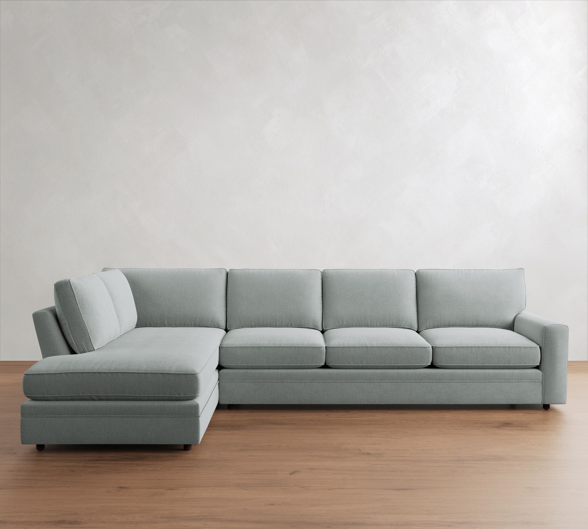 Pearce Square Arm Deep Seat Return Bumper Sectional (115"&ndash;145")