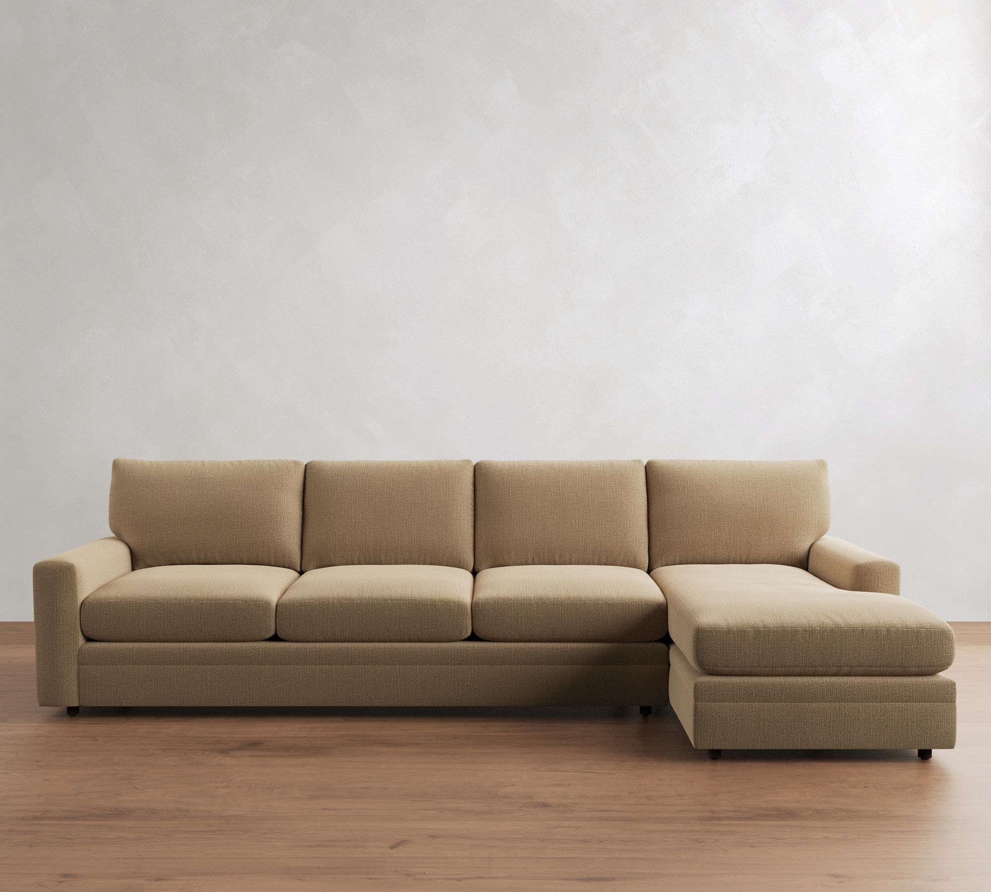 Pearce Modern Square Arm Deep Seat Chaise Sectional (101"&ndash;131")