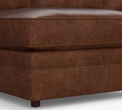 Pearce Roll Arm Leather U-Shaped Chaise Sectional (140")