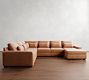 Big Sur Square Arm Deep Seat Leather L-Shaped Chaise Sectional (152")