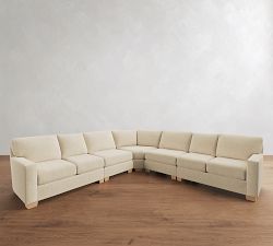 Buchanan Modern Square Arm 5-Piece Curved Wedge Sectional (148")