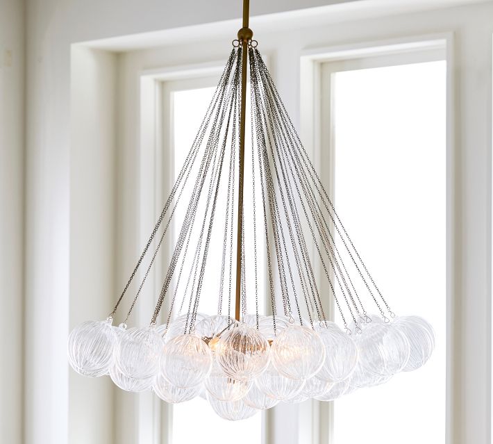 Cooper Glass Bubbled Round Chandelier (28