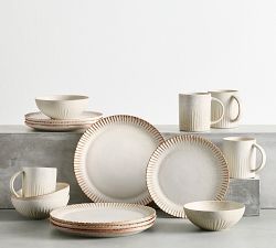 Ridge Textured Stoneware 16-Piece Dinnerware Set