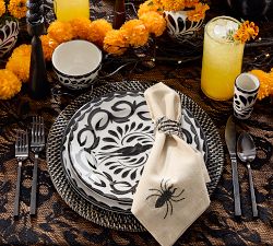 Halloween Icon Embroidered Cotton/Linen Napkins - Mixed Set of 4