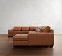 Big Sur Square Arm Deep Seat Leather L-Shaped Chaise Sectional (152")