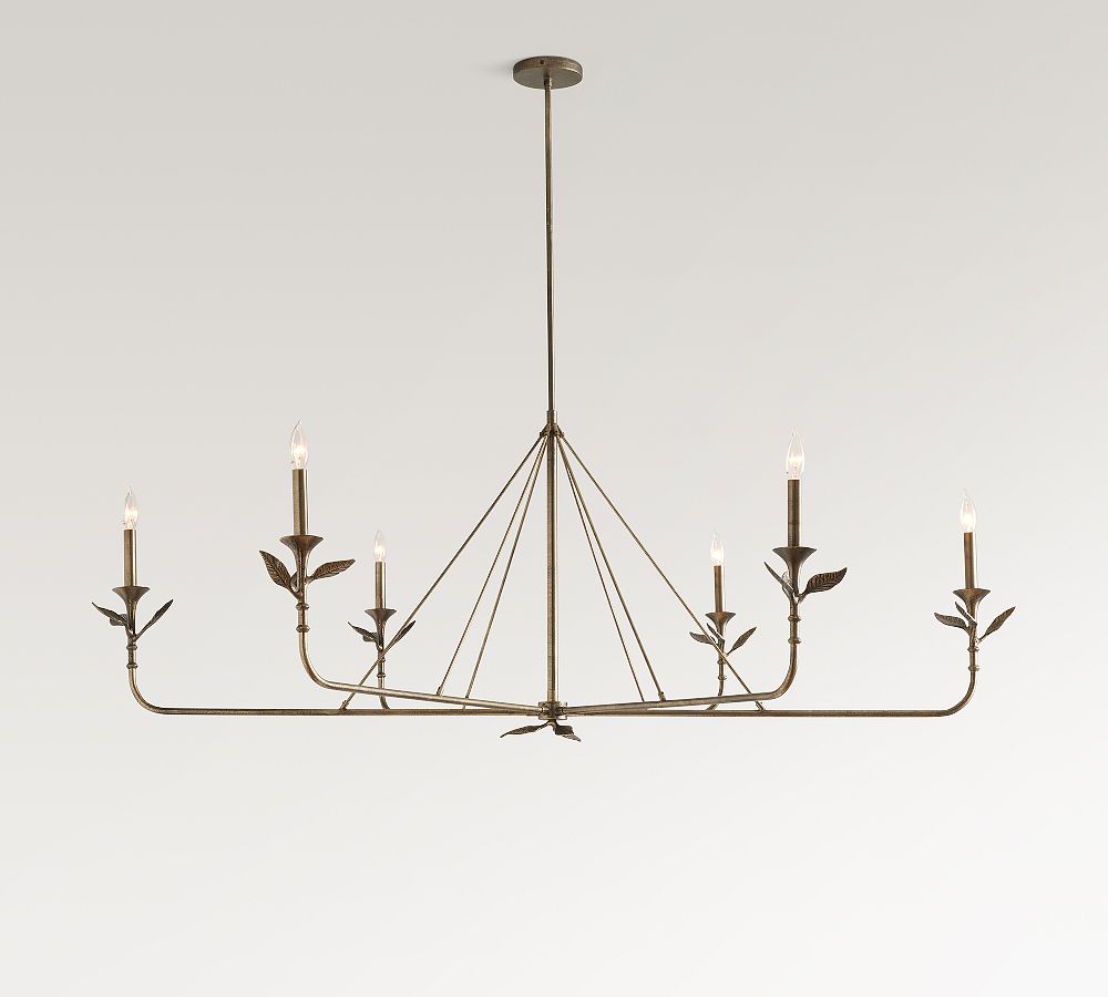 Botanical Forged Iron Chandelier (65") by Pottery Barn