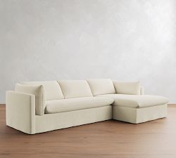 Palmetto Slipcovered Chaise Sectional (121")