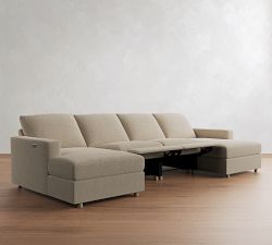 Westwood Square Arm Power Reclining Double Chaise Sectional (141"-165")