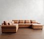 Big Sur Roll Arm Deep Seat Leather L-Shaped Chaise Sectional (151")