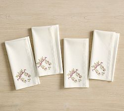 LoveShackFancy Embroidered Bow Napkins - Set of 4