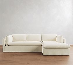 Palmetto Slipcovered Chaise Sectional (121")
