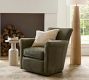 Irving Roll Arm Leather Swivel Chair