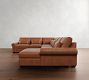 Big Sur Roll Arm Deep Seat Leather L-Shaped Chaise Sectional (151")