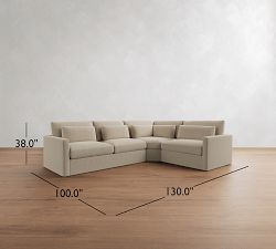 Westwood Slim Arm Deep Seat 3-Piece Wedge Sleeper Sectional (129")