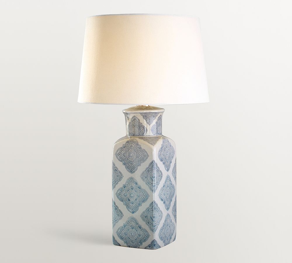 Langley Squared Ceramic Table Lamp (25") by Pottery Barn