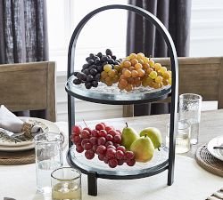 Slab Glass Tiered Stand