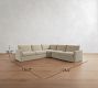 Westwood Slim Arm 3-Piece L-Shaped Wedge Sleeper Sectional (124")