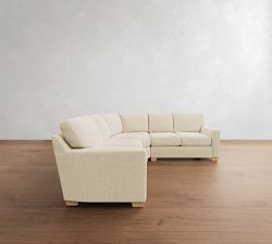 Buchanan Modern Square Arm 3-Piece L-Shaped Curved Wedge Sectional (98")