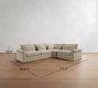 Westwood Roll Arm Deep Seat Slipcovered 3-Piece Wedge Sleeper Sectional (135")