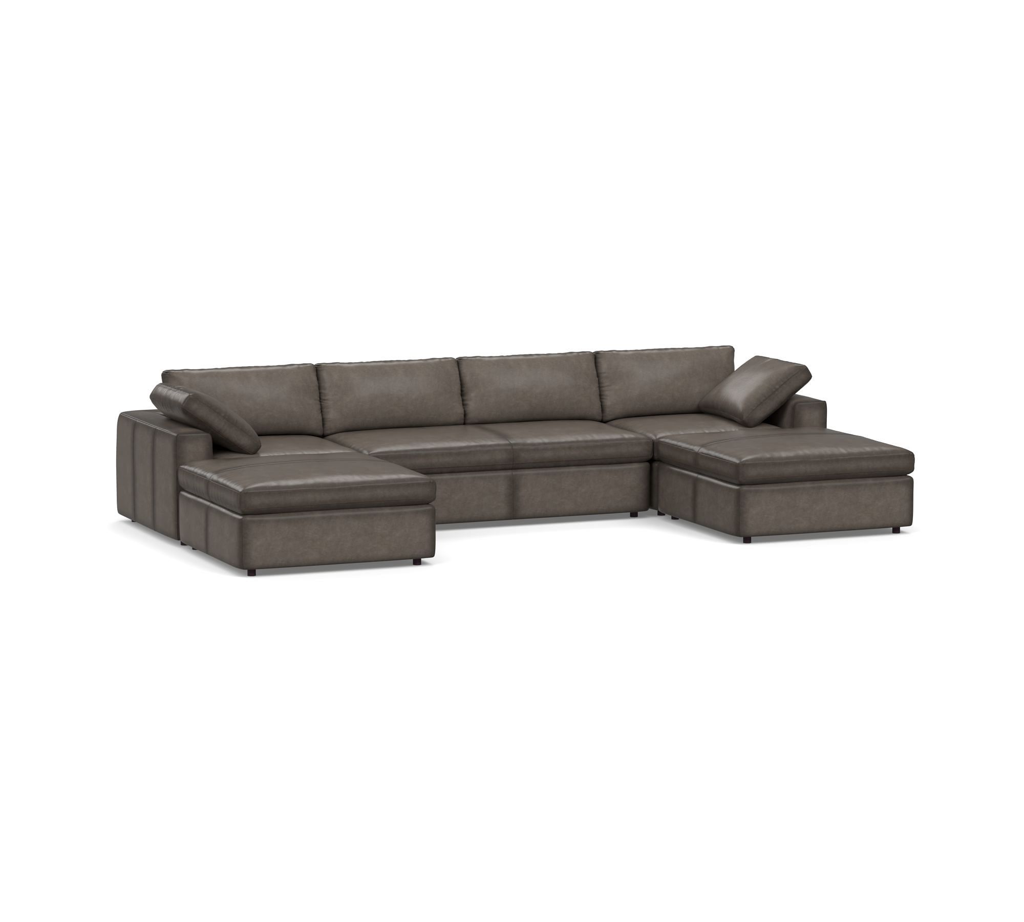 Dream Leather Modular Double Chaise Sectional (155") - thumbnail 8