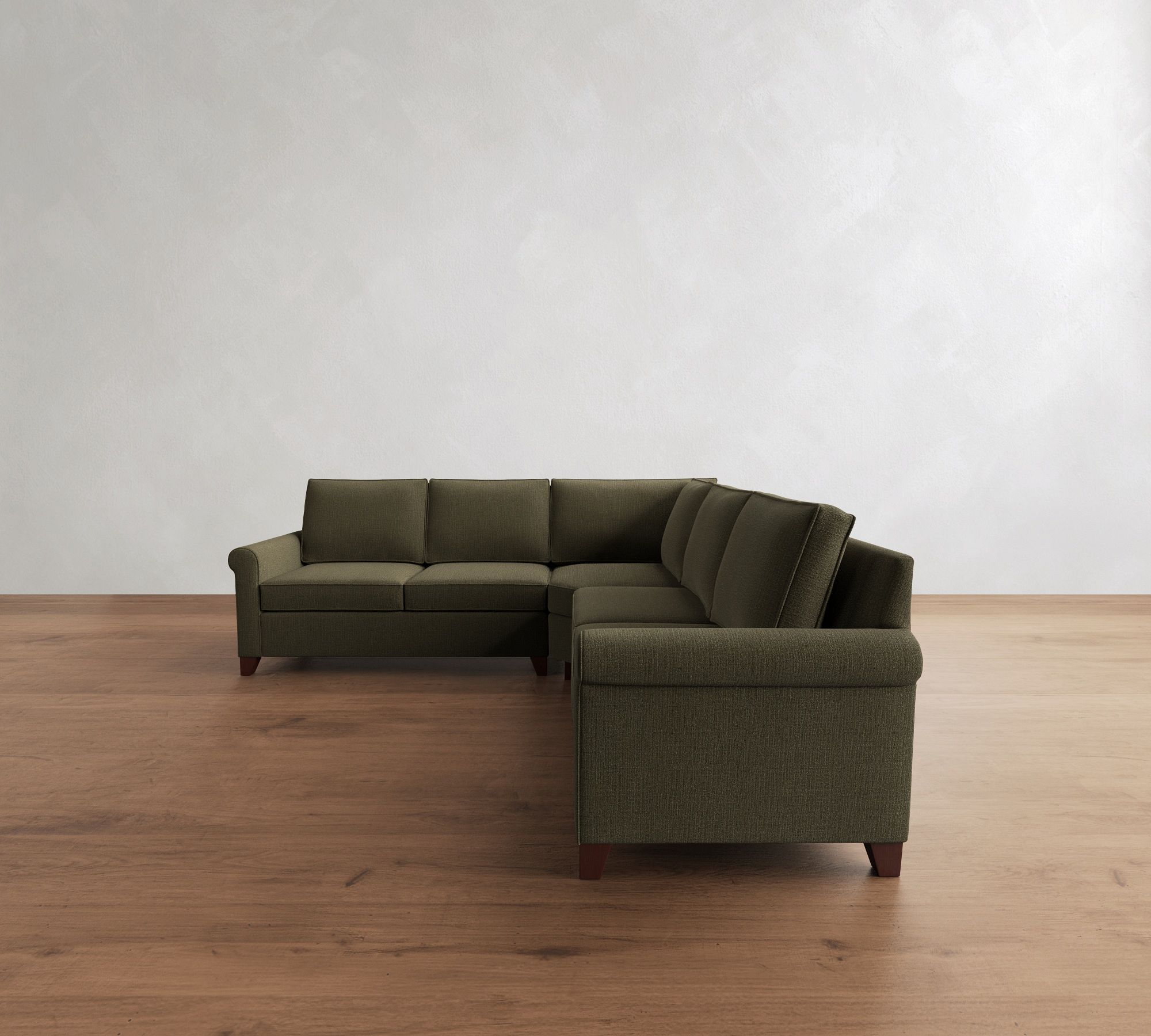 Cameron Roll Arm 3-Piece L-Shaped Wedge Sectional (105")