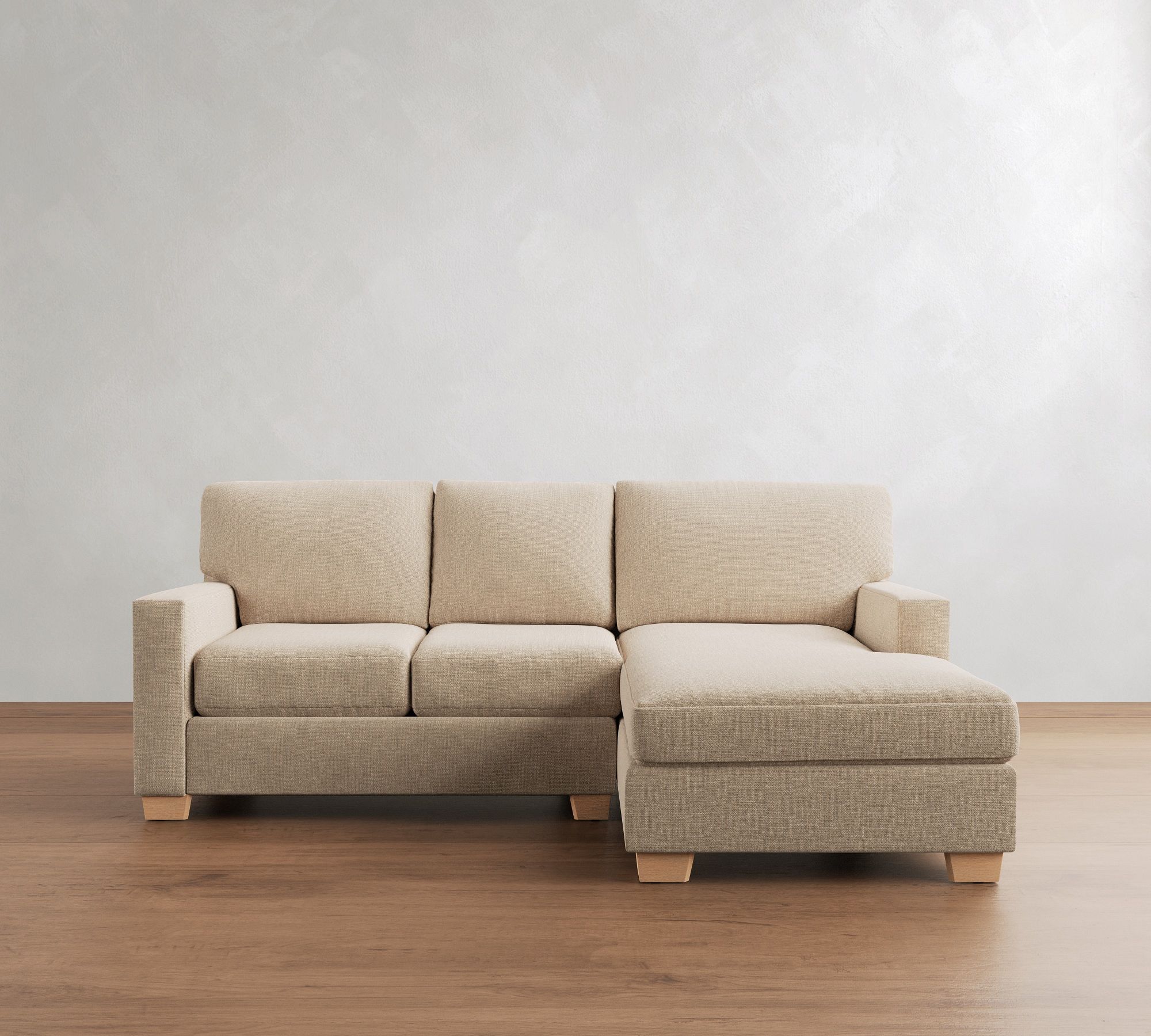 Buchanan Modern Square Arm Chaise Sectional (91"-107")