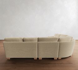 Buchanan Modern Square Arm 5-Piece Curved Wedge Sectional (148")