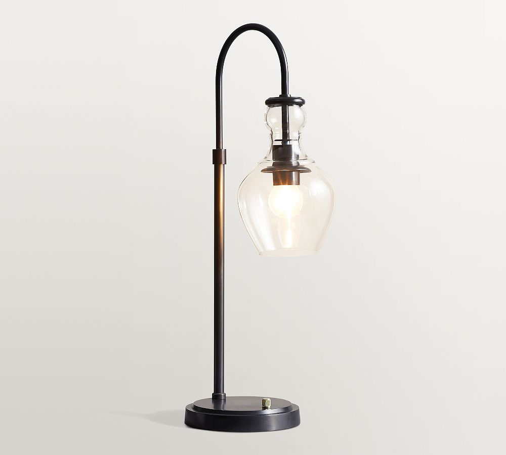 Flynn Recycled Glass USB Table Lamp (27") by Pottery Barn