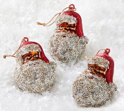 German Glitter Glass Mr. Claus Ornament