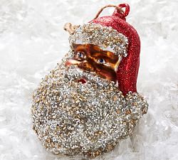 German Glitter Glass Mr. Claus Ornament