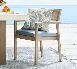 Indio Coastal Mahogany &amp; Rope Stackable Outdoor Dining Side &amp; Armchair