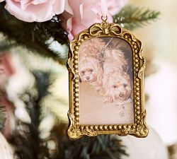 LoveShackFancy Gold Bow Frame Ornament