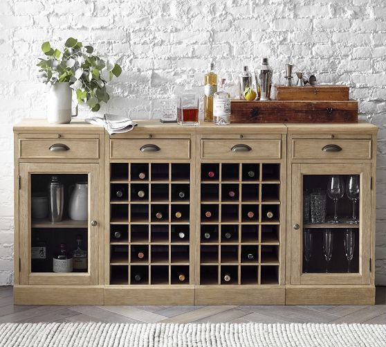 Modular Bar Buffet With Double Wine Grid (72") by Pottery Barn