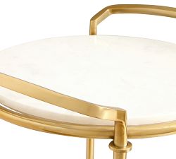 Monique Lhuillier Round Marble Bar Cart