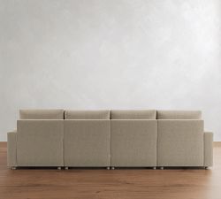 Westwood Square Arm Power Reclining Double Chaise Sectional (141"-165")