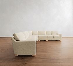 Buchanan Modern Square Arm 5-Piece Curved Wedge Sectional (148")