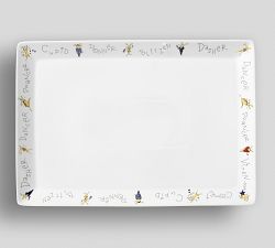 Santa's Reindeer Porcelain Rectangular Serving Platter