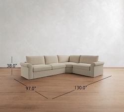 Westwood Roll Arm 3-Piece Wedge Sleeper Sectional (130")