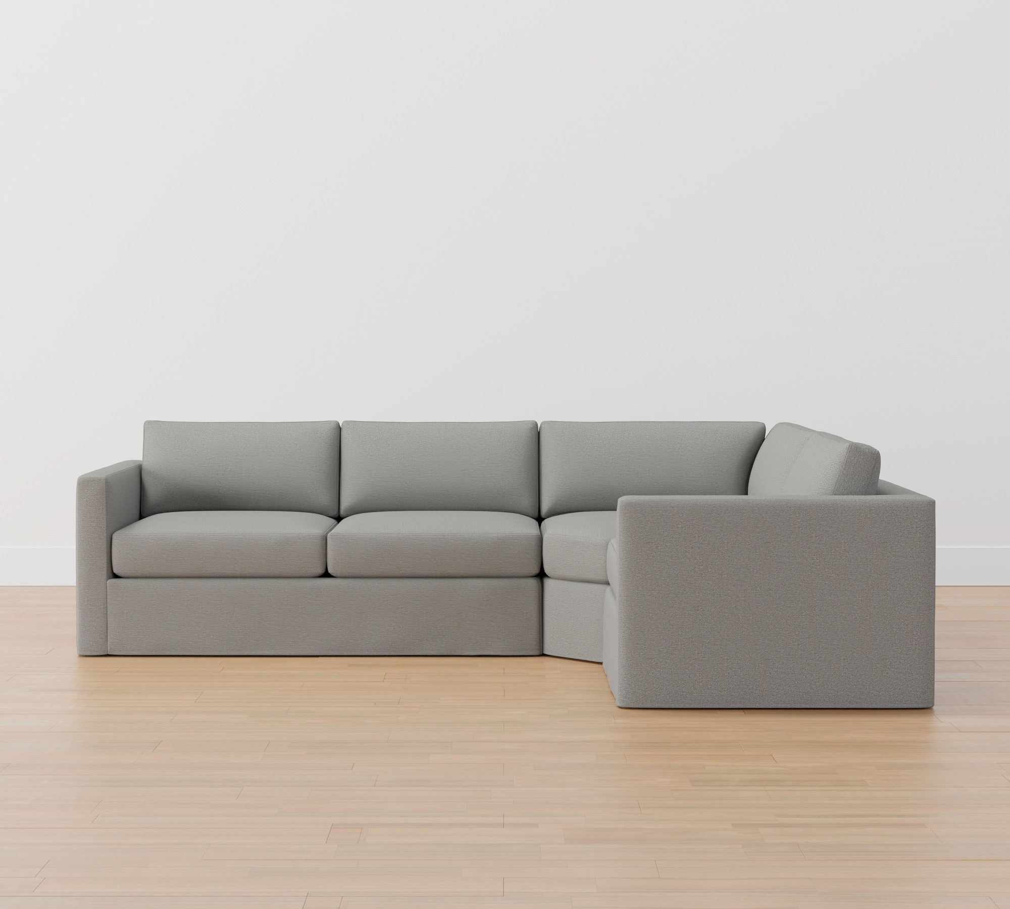 Carmel Slim Arm Slipcovered 3-Piece Wedge Sectional (120"&ndash;126")