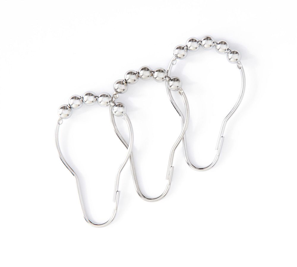 Stainless Steel Shower Curtain Rings - Set of 12 - Chrome, 72", Set of 12