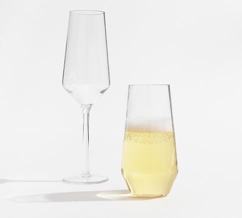 Happy Hour Outdoor Stemless Champagne Flutes, Set of 4