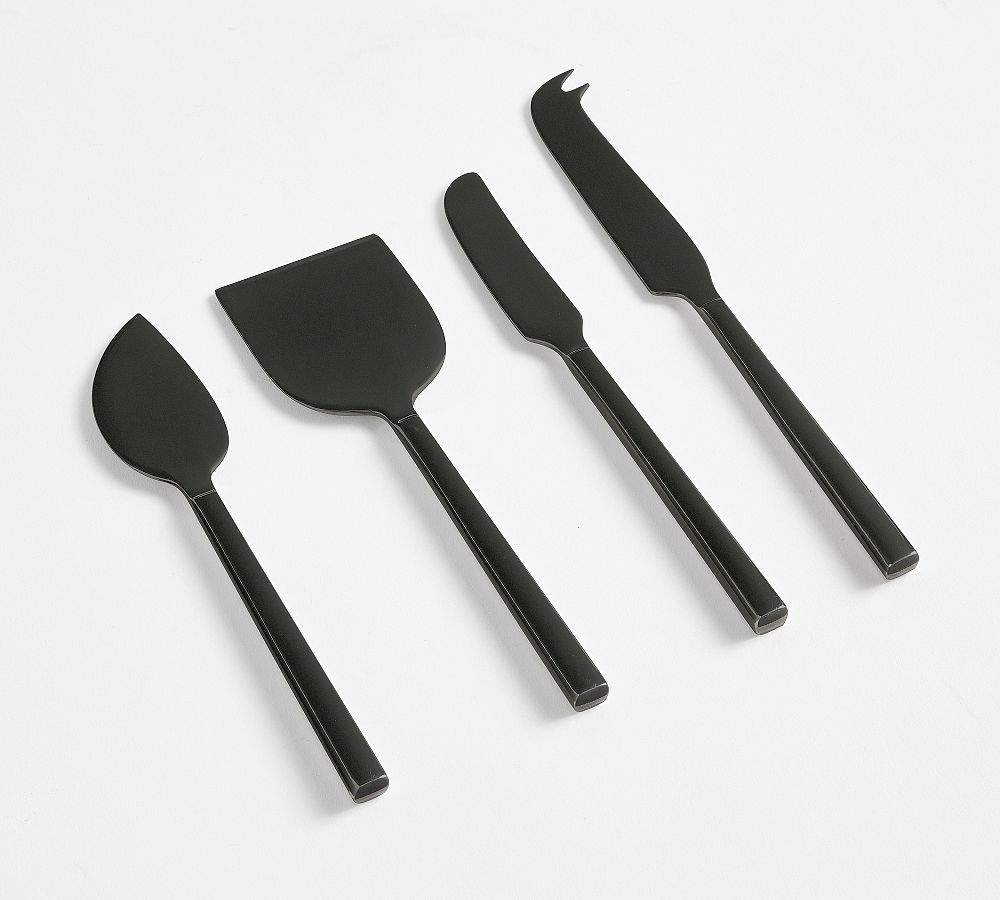Luna Cheese Knives - Set of 4 - Set of 4 - Brushed Gunmetal