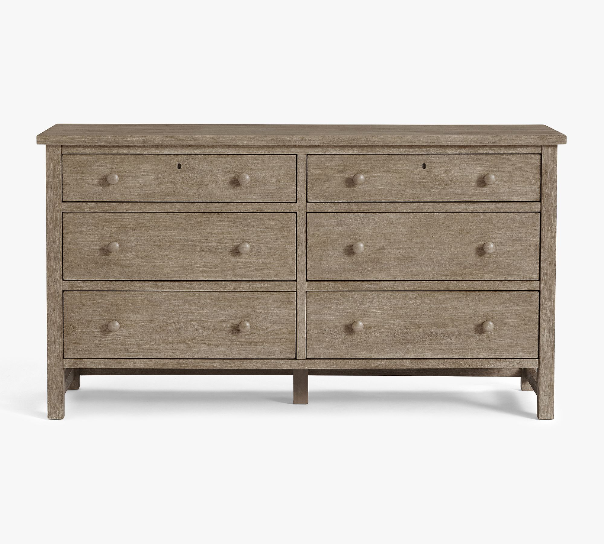 Farmhouse 6-Drawer Dresser (66") - Gray Wash