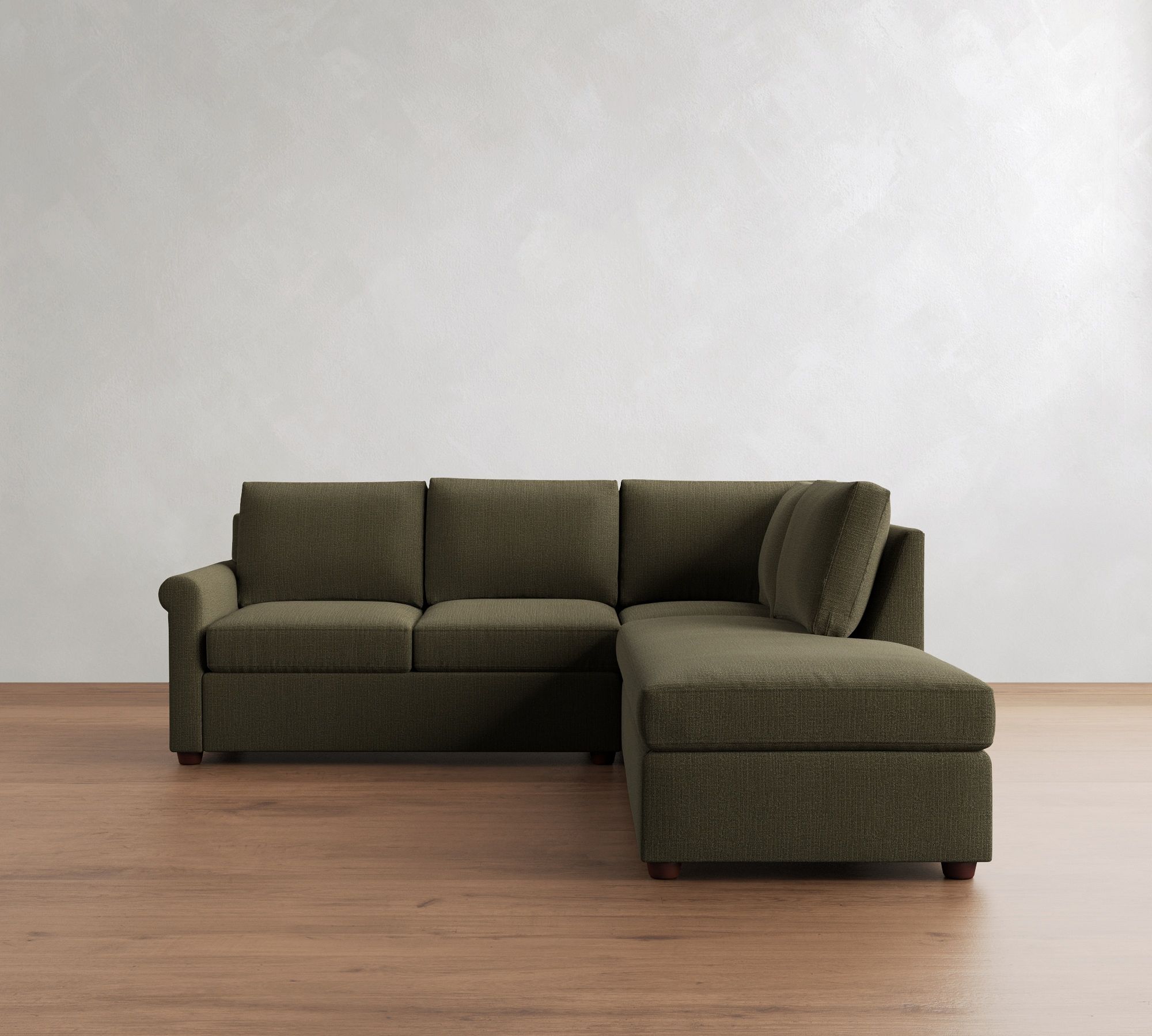 Cameron Modern Roll Arm 3-Piece Bumper Sectional (100") - thumbnail 5