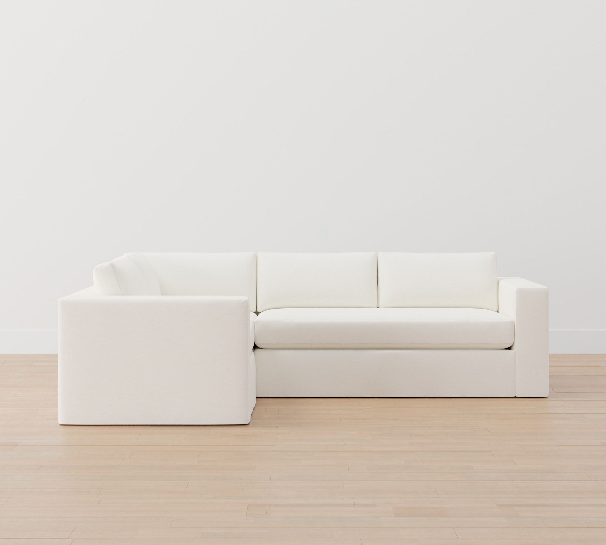 Carmel Wide Arm Slipcovered 3-Piece Sectional (113")